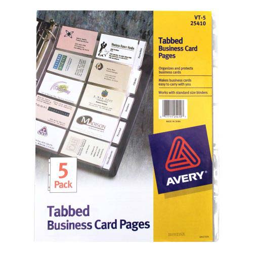 Avery Tabbed Business Card Pages Vinyl (5pk) - 25410