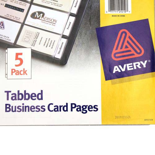 Avery Tabbed Business Card Pages Vinyl (5pk) - 25410
