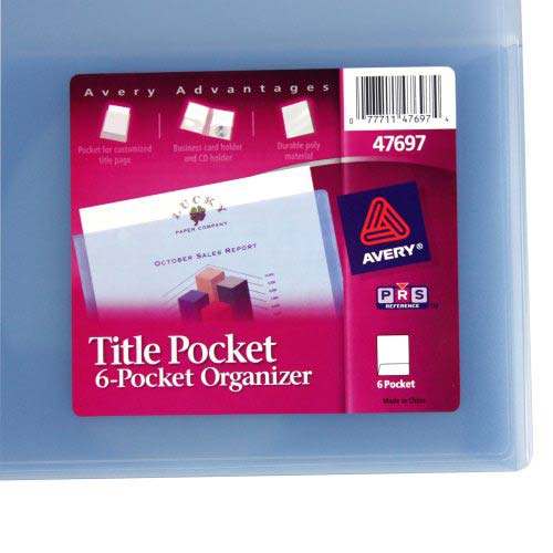Avery Title Pocket 6-Pocket Organizer Assorted 1pk - 47697