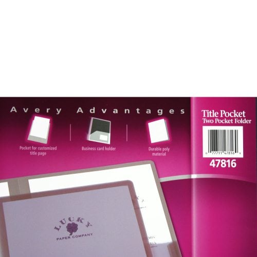 Avery Title Pocket Folder Gray (4pk) - 47816