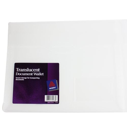 Avery Translucent Document Wallet Clear 1pk - 72278