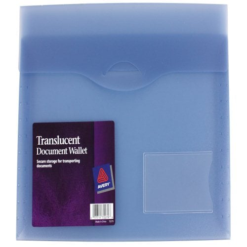 Avery Translucent Document Wallet Light Blue (1pk) - 72279