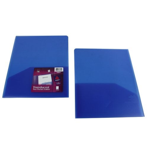 Avery Translucent Two-Pocket Folder Blue 1pk - 47811