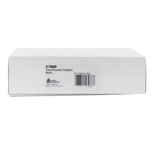 Avery Black Two-Pocket Folder 25pk - 47988