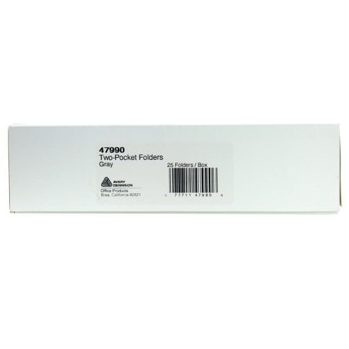 Avery Gray Two-Pocket Folder 25pk - 47990