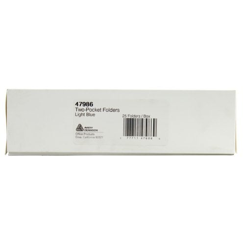 Avery Light Blue Two-Pocket Folder 25pk - 47986 - Clearance Sale