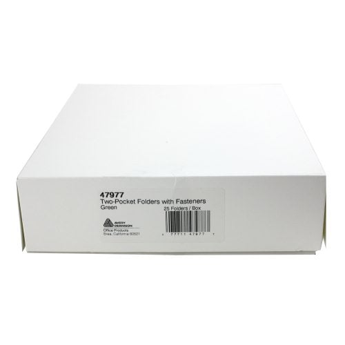 Avery Two Pocket Folder with Fasteners Green 25pk - 47977