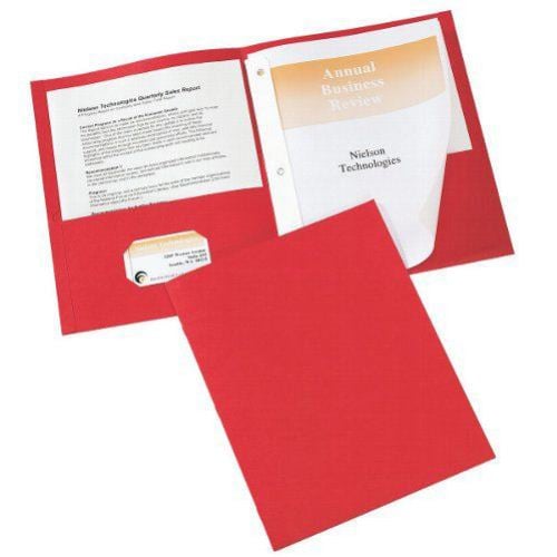 Avery Two Pocket Folder with Fasteners Red 25pk - 47979 - Clearance Sale