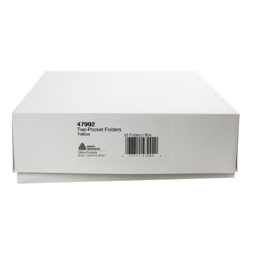Avery Yellow Two-Pocket Folder 25pk - 47992 - Clearance Sale