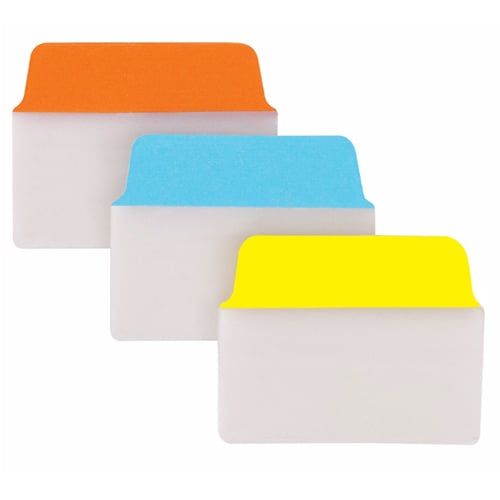 Avery UltraTabs 2" x 1-1/2" Colored Repositionable 2-Sided Writable Tabs (Blue/Orange/Yellow) 24pk - 74772
