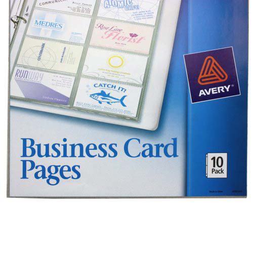 Avery Untabbed Business Card Pages Polypropylene 10pk - 76009
