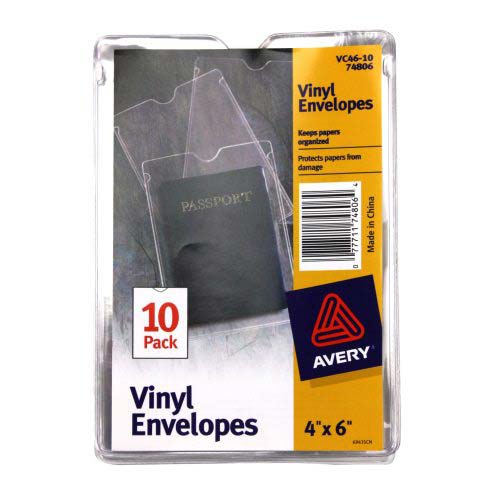Avery 4" x 6" Vinyl Envelopes 10pk - 74806 - Clearance Sale