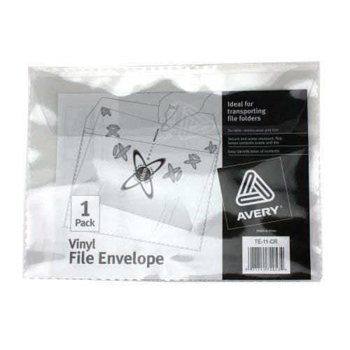 Avery Vinyl File Envelope 12-7/8" x 9-7/8" Clear 1pk - 72053