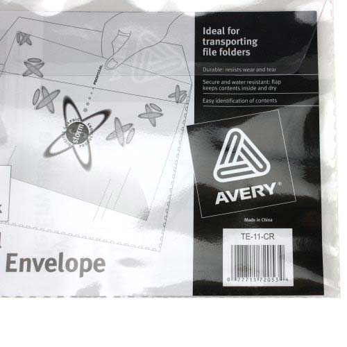 Avery Vinyl File Envelope 12-7/8" x 9-7/8" Clear 1pk - 72053