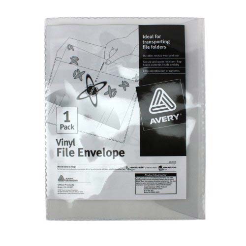 Avery Vinyl File Envelope 12-7/8" x 9-7/8" Clear 1pk - 72053