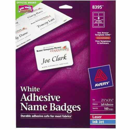 Avery White Name Badge Label 2-1/3" x 3-3/8" 160pk - 8395- Clearance Sale