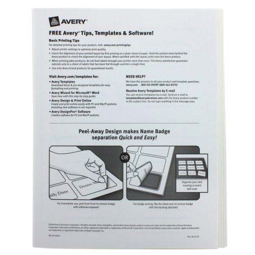 Avery White Name Badge Label 2-1/3" x 3-3/8" 160pk - 8395- Clearance Sale