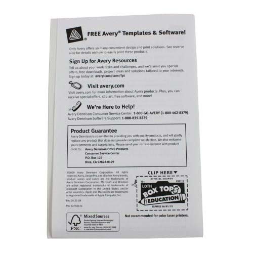 Avery White Name Badge Label 2-11/32" x 3-3/8" 100pk - 5147