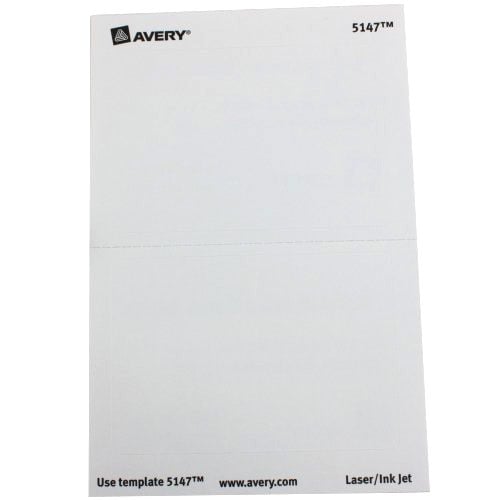 Avery White Name Badge Label 2-11/32" x 3-3/8" 100pk - 5147