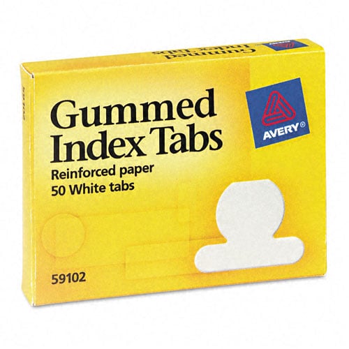 Avery White Round Gummed Index Tabs 50pk - 59102
