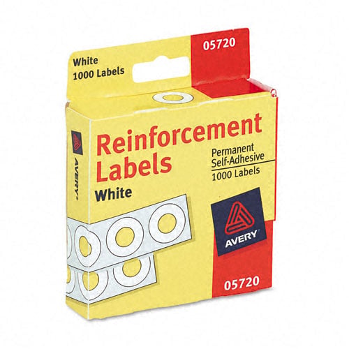 Avery White Self-Adhesive Hole Reinforcements 1000pk - 05720 - Clearance Sale