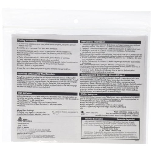 Avery WorkSaver Printable White Tab Inserts for Hanging File Folders - 100pk