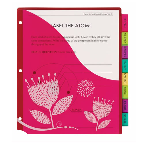 Avery Big Tab Insertable Pocket Multicolor 8-Tab Plastic Dividers (Floral Design) - 1 Set