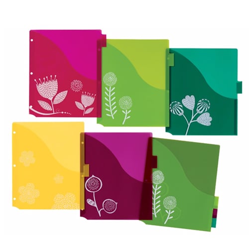 Avery Big Tab Insertable Pocket Multicolor 8-Tab Plastic Dividers (Floral Design) - 1 Set