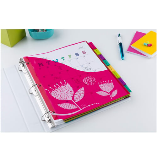 Avery Big Tab Insertable Pocket Multicolor 8-Tab Plastic Dividers (Floral Design) - 1 Set