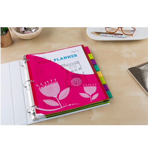 Avery Big Tab Insertable Pocket Multicolor 8-Tab Plastic Dividers (Floral Design) - 1 Set