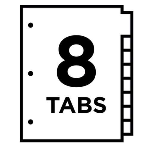 Avery Big Tab Insertable Pocket Multicolor 8-Tab Plastic Dividers (Floral Design) - 1 Set