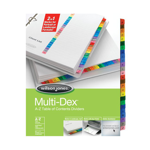 Wilson Jones A-Z Tab MultiDex Indexes - W90203B