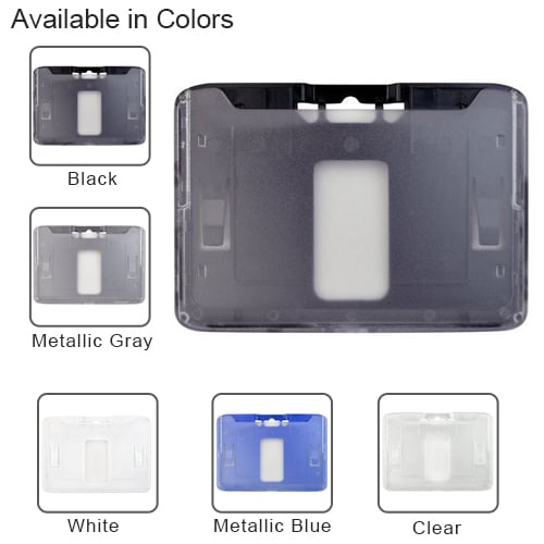 B-Holder 1-Card Rigid Plastic Horizontal ID Badge Holders - 50pk