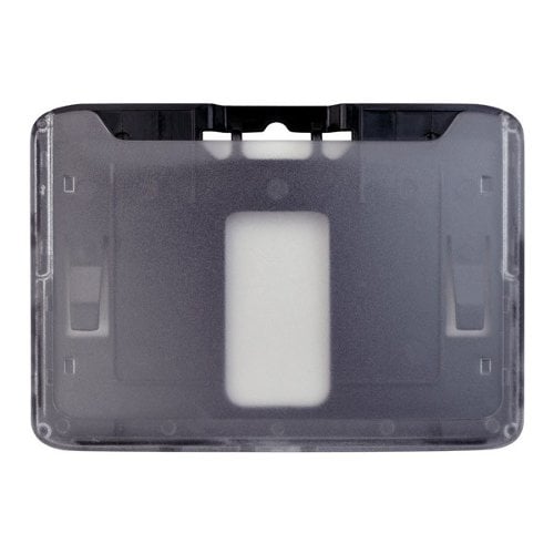 B-Holder 1-Card Rigid Plastic Horizontal ID Badge Holders - 50pk