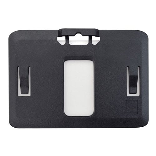 B-Holder Black 1-Card Rigid Plastic Horizontal ID Badge Holder - 50pk