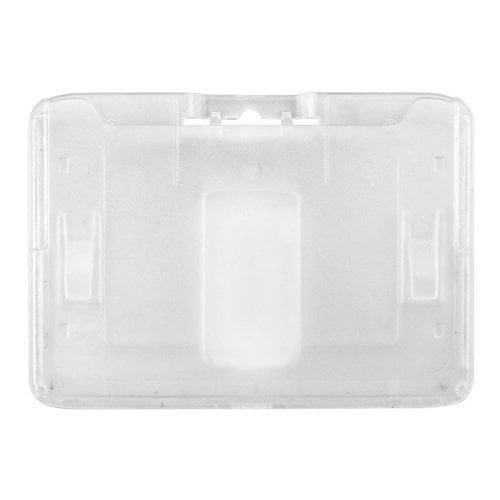 B-Holder 1-Card Rigid Plastic Horizontal ID Badge Holders - 50pk