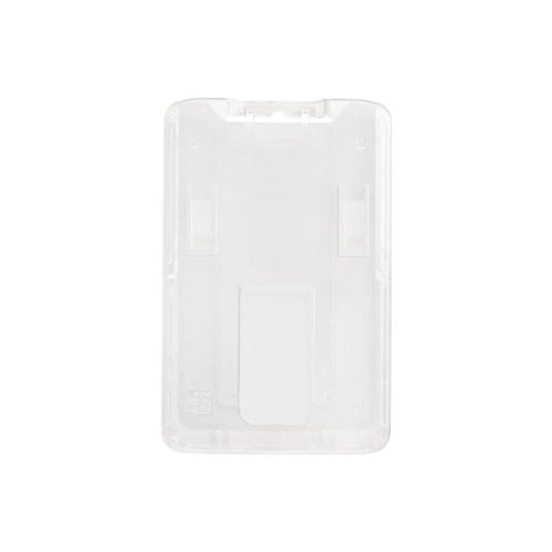 B-Holder Clear 1-Card Rigid Plastic Vertical ID Badge Holder - 50pk