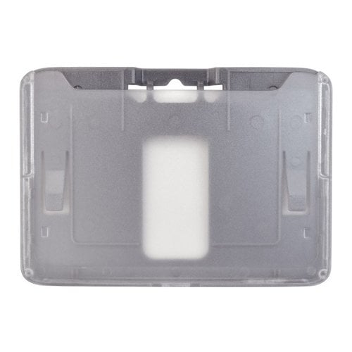 B-Holder 1-Card Rigid Plastic Horizontal ID Badge Holders - 50pk