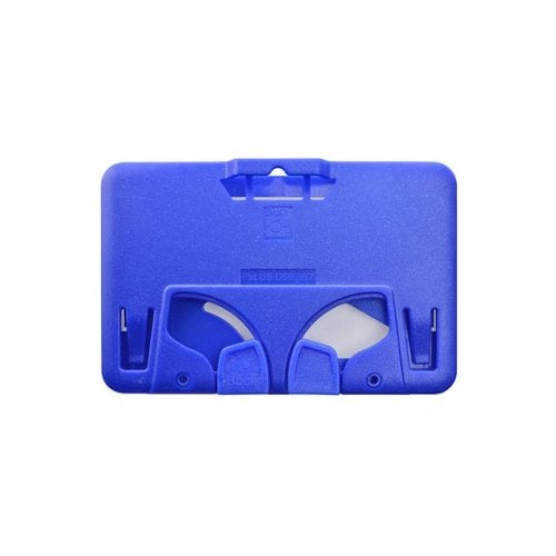 B-Holder Metallic Blue 3-Card Rigid Plastic Horizontal ID Badge Holder - 50pk