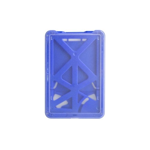 B-Holder Metallic Blue 3-Card Rigid Plastic Vertical ID Badge Holder - 50pk
