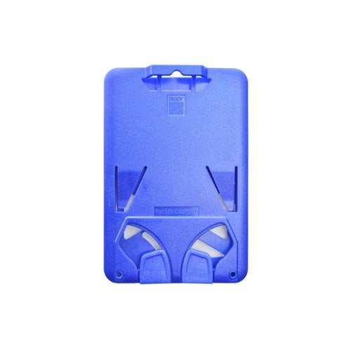 B-Holder Metallic Blue 3-Card Rigid Plastic Vertical ID Badge Holder - 50pk