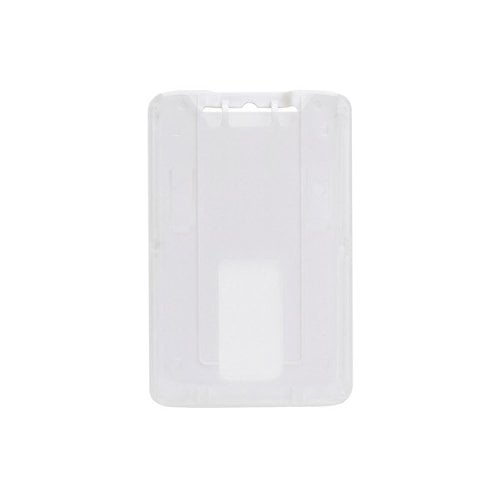 B-Holder 1-Card Rigid Plastic Vertical ID Badge Holders - 50pk