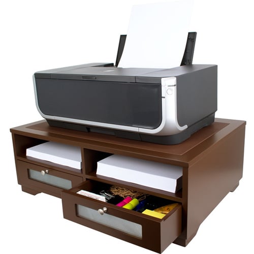 Victor Printer Stand with Shelves and Drawers (Mocha Brown) - B1130