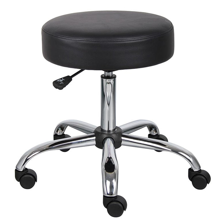 Boss Adjustable Antimicrobial Rolling Stool - B240-BK