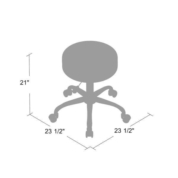 Boss Adjustable Antimicrobial Rolling Stool - B240-BK