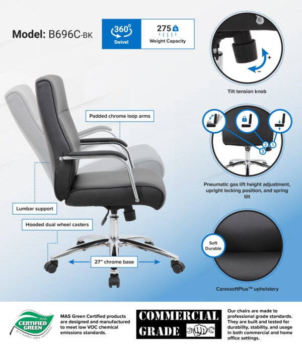Boss Modern Executive Chair - B696C-BK