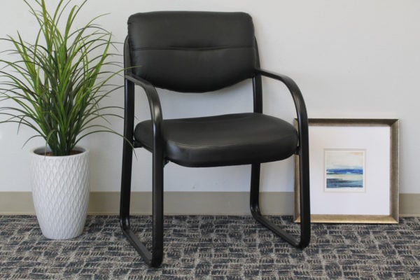 Boss Chic Leather Guest Chair with Sled Base - B9529