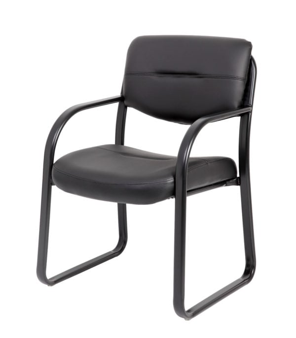 Boss Chic Leather Guest Chair with Sled Base - B9529