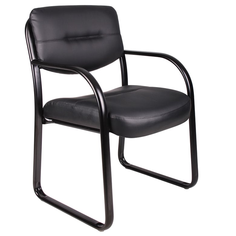 Boss Chic Leather Guest Chair with Sled Base - B9529