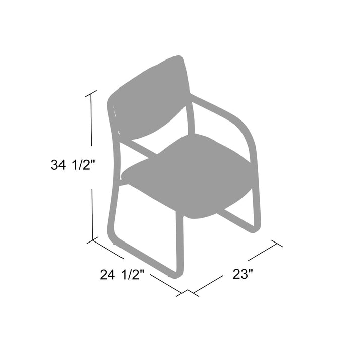 Boss Chic Leather Guest Chair with Sled Base - B9529